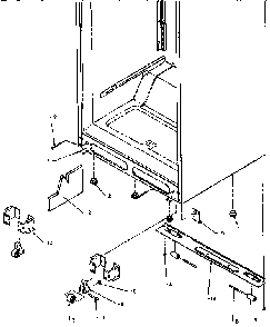 Cabinet Rollers And Accessories Diagram and Parts List for TX22R-P1157704W  Amana Refrigerator