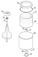 TUB Diagram and Parts List for LWN204GV  Norge Washer