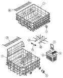 RACKS Diagram and Parts List for DWU5915AAX  Maytag Dishwasher