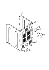Cabinet - Rear Diagram and Parts List for MDE6000AZG  Maytag Dryer