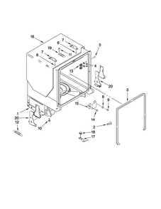 Tub And Frame Parts Diagram and Parts List for MDB4709AWS1  Maytag Dishwasher