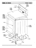 FRONT VIEW Diagram and Parts List for DE382  Maytag Dryer