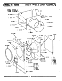 FRONT PANEL & DOOR ASSEMBLY Diagram and Parts List for DE382  Maytag Dryer