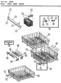 RACKS Diagram and Parts List for WU885  Maytag Dishwasher