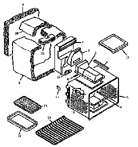 Oven Cavity Assembly Diagram and Parts List for RSS358ULG-P1141207NL  Caloric Range