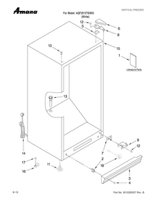 Cabinet Parts Diagram and Parts List for AQF2013TEW03  Amana Freezer