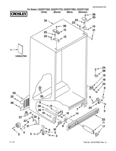 Cabinet Parts Diagram and Parts List for CS22CFXTT02  Crosley Refrigerator