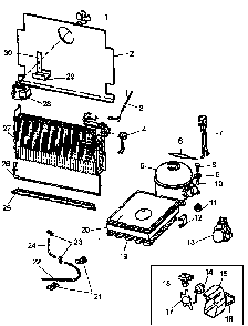 Unit Compartment And System Diagram and Parts List for ESUF15HW-P1179605WW  Amana Freezer