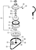 CLUTCH, BRAKE & BELTS Diagram and Parts List for LAT7304AGE  International Washer