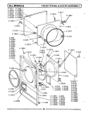 FRONT PANEL & DOOR ASSEMBLY Diagram and Parts List for DE106  Maytag Dryer