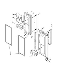 Refrigerator Door Parts Diagram and Parts List for MFC2062FEZ00  Maytag Refrigerator