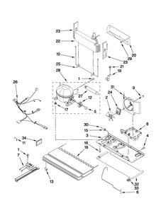 Unit Parts Diagram and Parts List for AFD2535FES9  Amana Refrigerator