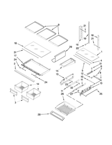 Shelf Parts Diagram and Parts List for JFI2089WES9  Jenn-Air Refrigerator