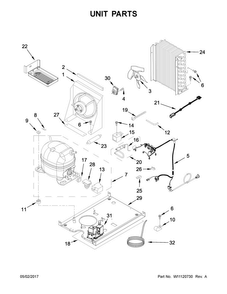 Unit Parts Diagram and Parts List for JIM159XYRS0  Jenn-Air Ice Maker