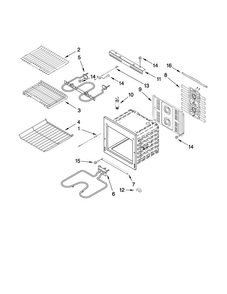 Internal Oven Parts Diagram and Parts List for JJW3430WP00  Jenn-Air Wall Oven