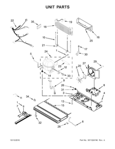 Unit Parts Diagram and Parts List for MFF2558FEB00  Maytag Refrigerator