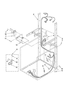 Dryer Support And Washer Harness Parts Diagram and Parts List for MET3800XW0  Maytag Washer Dryer Combo