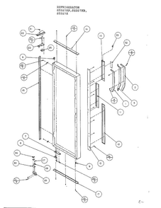 Parts List-refrigerator Door, Hinge And Trim Parts Diagram and Parts List for SZD27KP  Amana Refrigerator