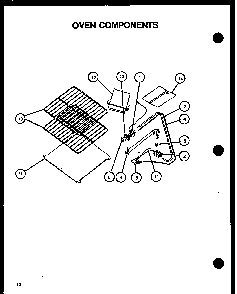 Oven Components Diagram and Parts List for RLS258UW P1141140NW Caloric Range