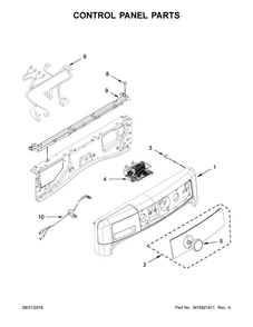 Control Panel Parts Diagram and Parts List for MHW8150EC0  Maytag Washer