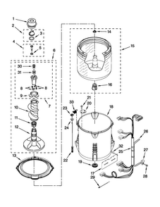 Basket And Tub Parts Diagram and Parts List for 7MMVWC300YW1  Maytag Washer