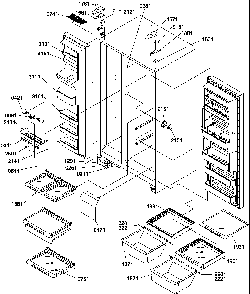Refrigerator/freezer Shelves, Lights, And Hinges Diagram and Parts List for SRD27S2L-P1190329WL  Amana Refrigerator
