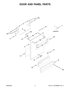 Part Location Diagram of W11702218 Whirlpool PKG ASM - HANDLE, MT