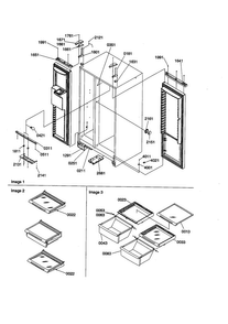 Refrigerator--freezer Lights/hinges Diagram and Parts List for SBD21VE-P1315502WE  Amana Refrigerator