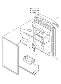 Refrigerator Door Parts Diagram and Parts List for A9RXNMFWS00  Amana Refrigerator