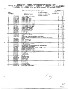 Freezer Shelving And Refrigerator Light Page 2 Diagram and Parts List for SX22M  Amana Refrigerator