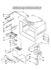 Freezer Liner Parts Diagram and Parts List for MFD2562VEW10  Maytag Refrigerator