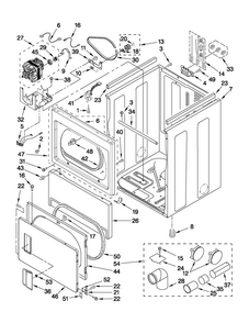 Cabinet Parts Diagram and Parts List for 4GMEDX500YW0  Maytag Dryer