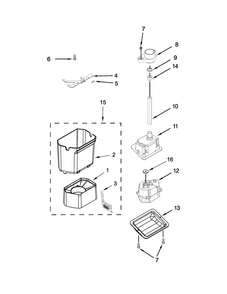 Motor And Ice Container Parts Diagram and Parts List for JS42PPDUDE00  Jenn-Air Refrigerator