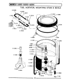 TUB, AGITATOR, MOUNTING STEM & SEAL Diagram and Parts List for A105  Maytag Washer