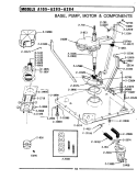 BASE, PUMP, MOTOR & COMPONENTS Diagram and Parts List for A105  Maytag Washer