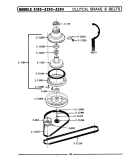 CLUTCH, BRAKE & BELTS Diagram and Parts List for A105  Maytag Washer
