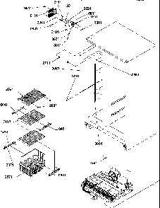 Freezer Shelves And Light Diagram and Parts List for SXD322L-P1313901WL  Amana Refrigerator