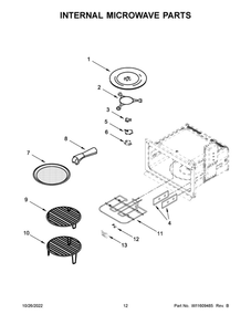 Internal Microwave Parts 2 Diagram and Parts List for JMW2427LM00  Maytag Microwave Oven Combo