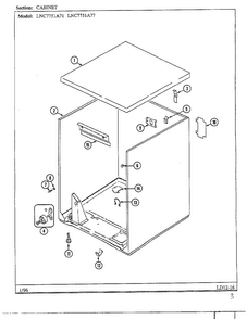 Cabinet Diagram and Parts List for LNC7751A77  Maytag Dryer