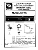 CATALOG SUPPLEMENT (WU482 & WC482) Diagram and Parts List for WU482  Maytag Dishwasher