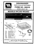 CATALOG SUPPLEMENT (WC - WU 282) Diagram and Parts List for WC282  Maytag Dishwasher