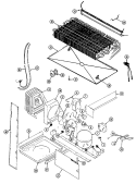 UNIT COMPARTMENT Diagram and Parts List for GT19X8FA DC54A Admiral Refrigerator