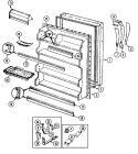 FRESH FOOD DOOR Diagram and Parts List for GT19X8FA DC54A Admiral Refrigerator