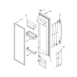 Refrigerator Door Parts Diagram and Parts List for ASD2522WRS01  Amana Refrigerator