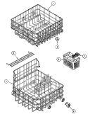 Part Location Diagram of WP99002572 Whirlpool Dishwasher Dishrack - Light Grey