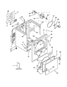 Cabinet Parts Diagram and Parts List for MEDC300BW0  Maytag Dryer