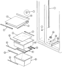 Part Location Diagram of 66649-2 Whirlpool TRIM, SHELVES (FRONT)