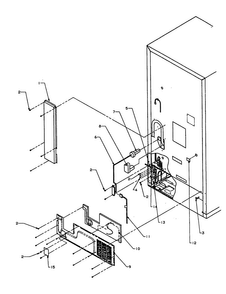 Cabinet Back Diagram and Parts List for BX22A2-P1161606W  Amana Refrigerator