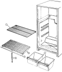 SHELVES & ACCESSORIES Diagram and Parts List for GT17X43A DF36A Admiral Refrigerator