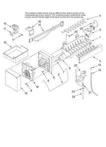 Icemaker Parts, Optional Parts Diagram and Parts List for ABL2533FES12  Amana Refrigerator